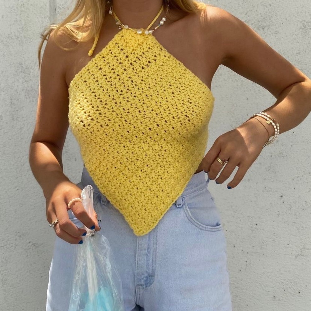 Hand crocheted top